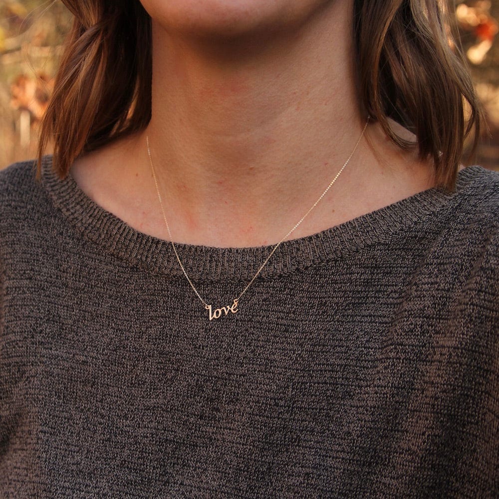 NKL-14K 14K Gold "Love" Necklace