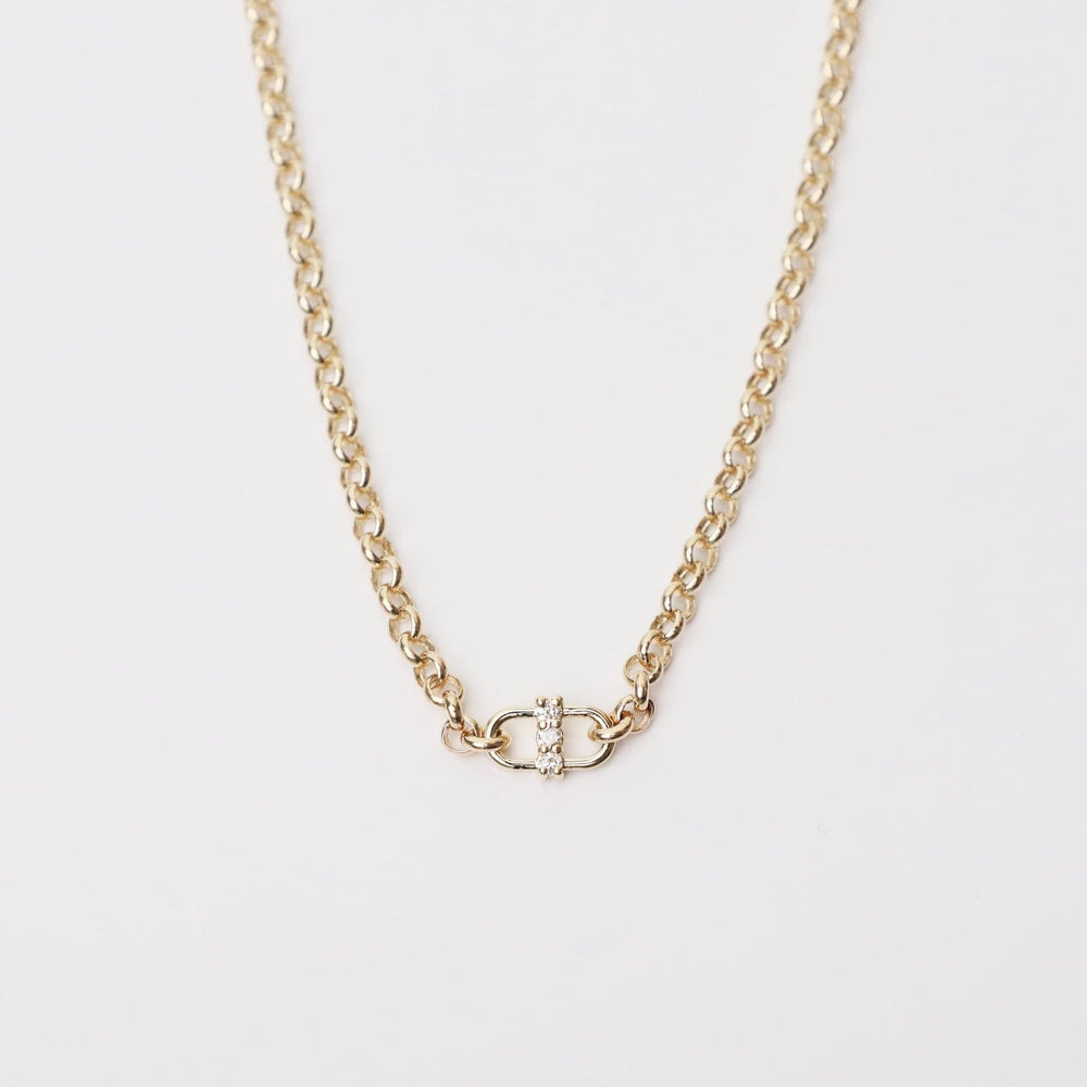 
                      
                        NKL-14K 14k Gold Medium Rolo Necklace with a Large Center
                      
                    