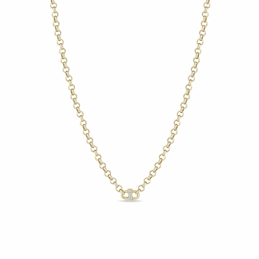 
                      
                        NKL-14K 14k Gold Medium Rolo Necklace with Center Link & Diamonds
                      
                    