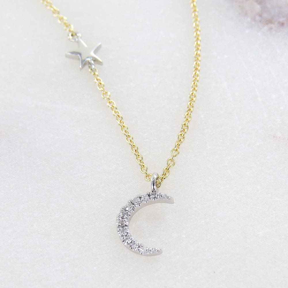 
                      
                        NKL-14K 14k Gold Mini Diamond Star & Moon Necklace
                      
                    