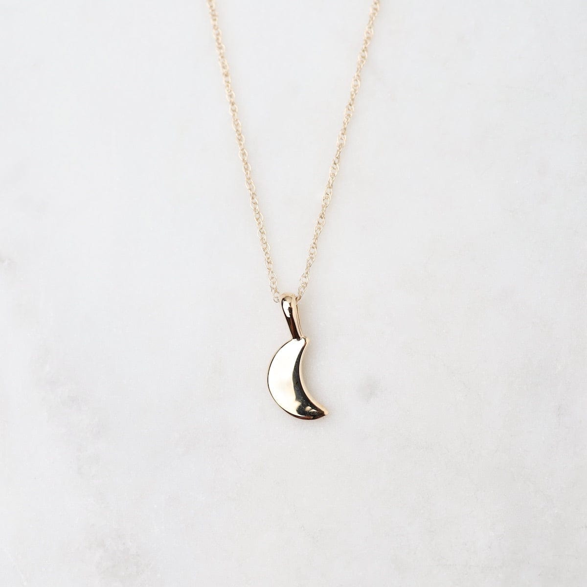 NKL-14K 14k Gold  Moon Pendant Necklace