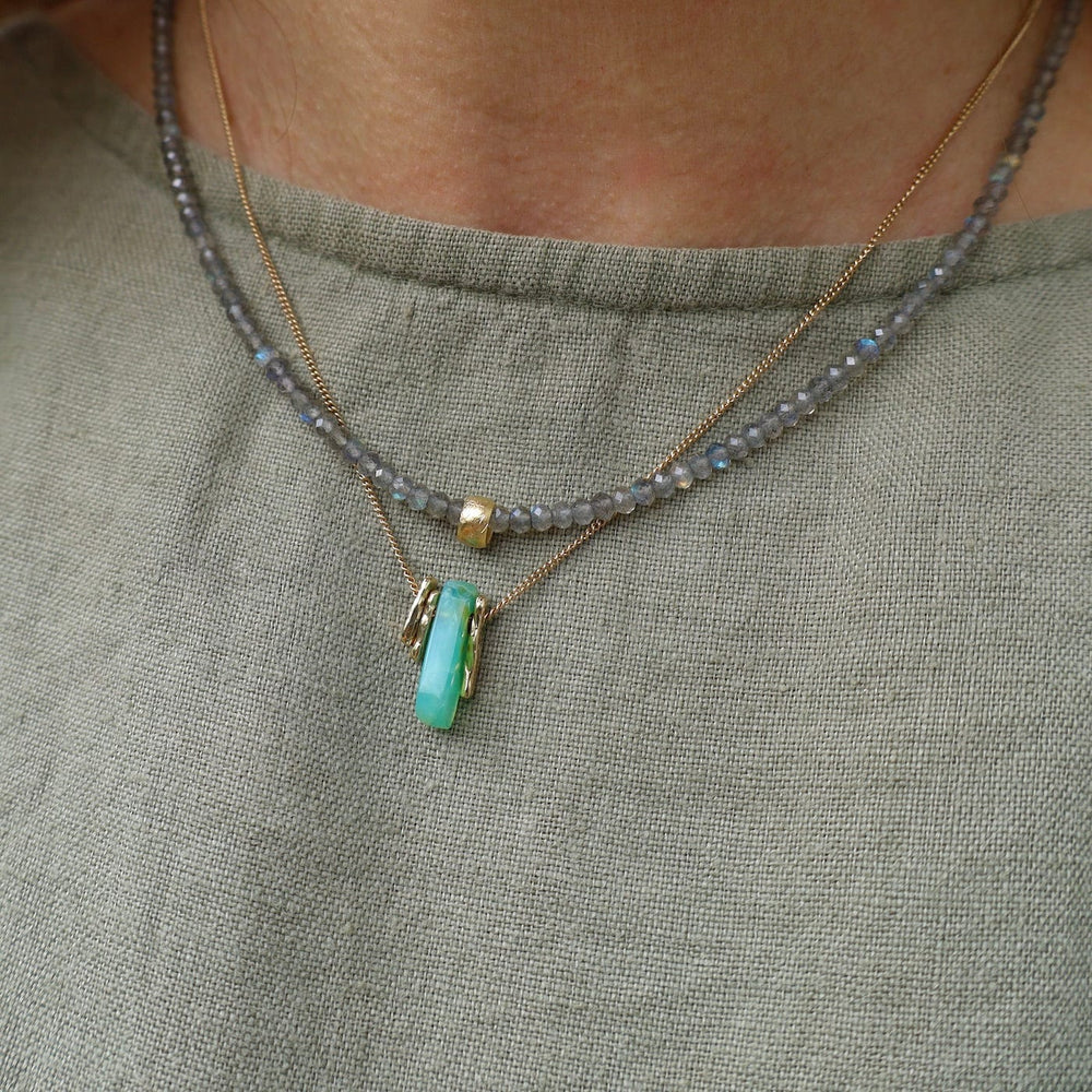 
                      
                        NKL-14K 14k Gold Necklace with Peruvian Opal Slice
                      
                    