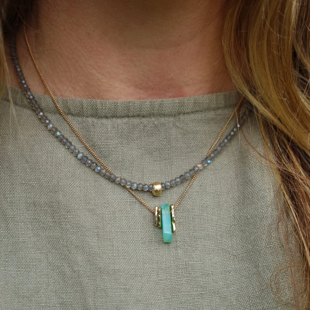 
                      
                        NKL-14K 14k Gold Necklace with Peruvian Opal Slice
                      
                    