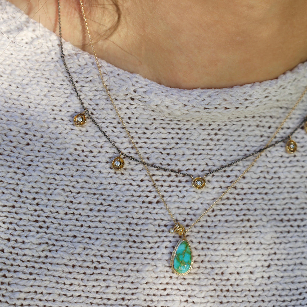 
                  
                    NKL-14K 14K Gold Necklace with Teardrop Sonoran Mountain Turquoise
                  
                