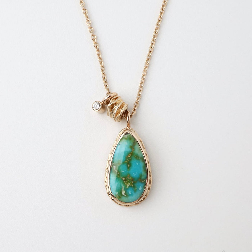 NKL-14K 14K Gold Necklace with Teardrop Sonoran Mountain Turquoise