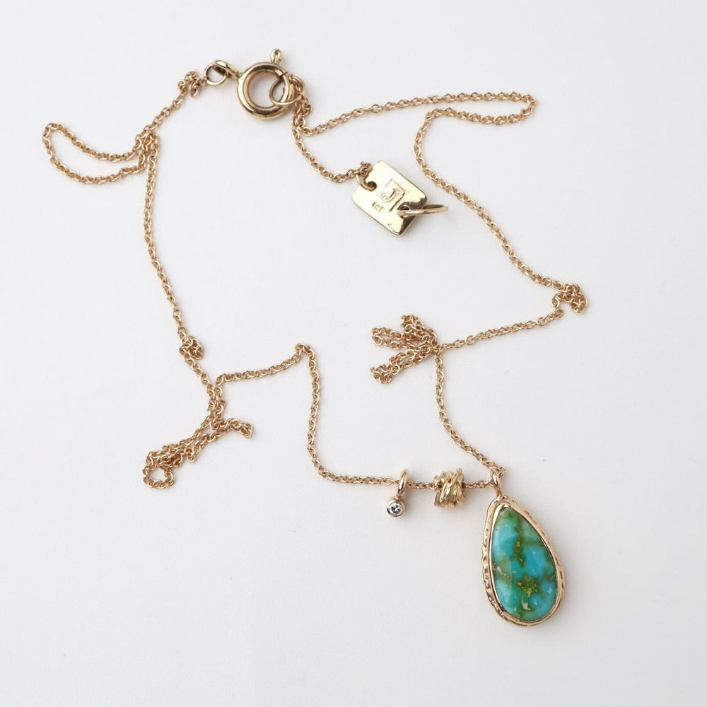 
                  
                    NKL-14K 14K Gold Necklace with Teardrop Sonoran Mountain Turquoise
                  
                