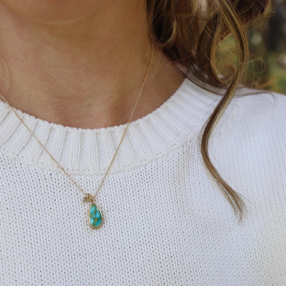 
                  
                    NKL-14K 14K Gold Necklace with Teardrop Sonoran Mountain Turquoise
                  
                