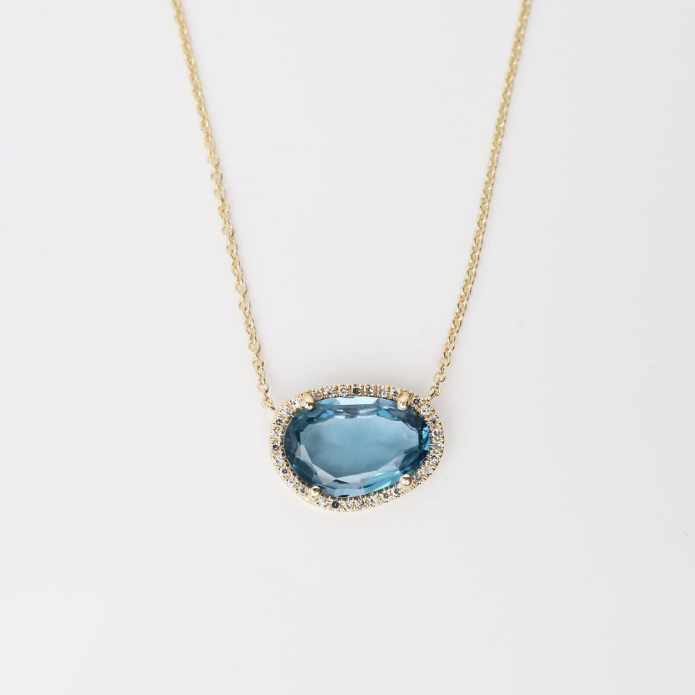 
                  
                    NKL-14K 14k Gold Organic Shaped London Blue Topaz Necklace
                  
                