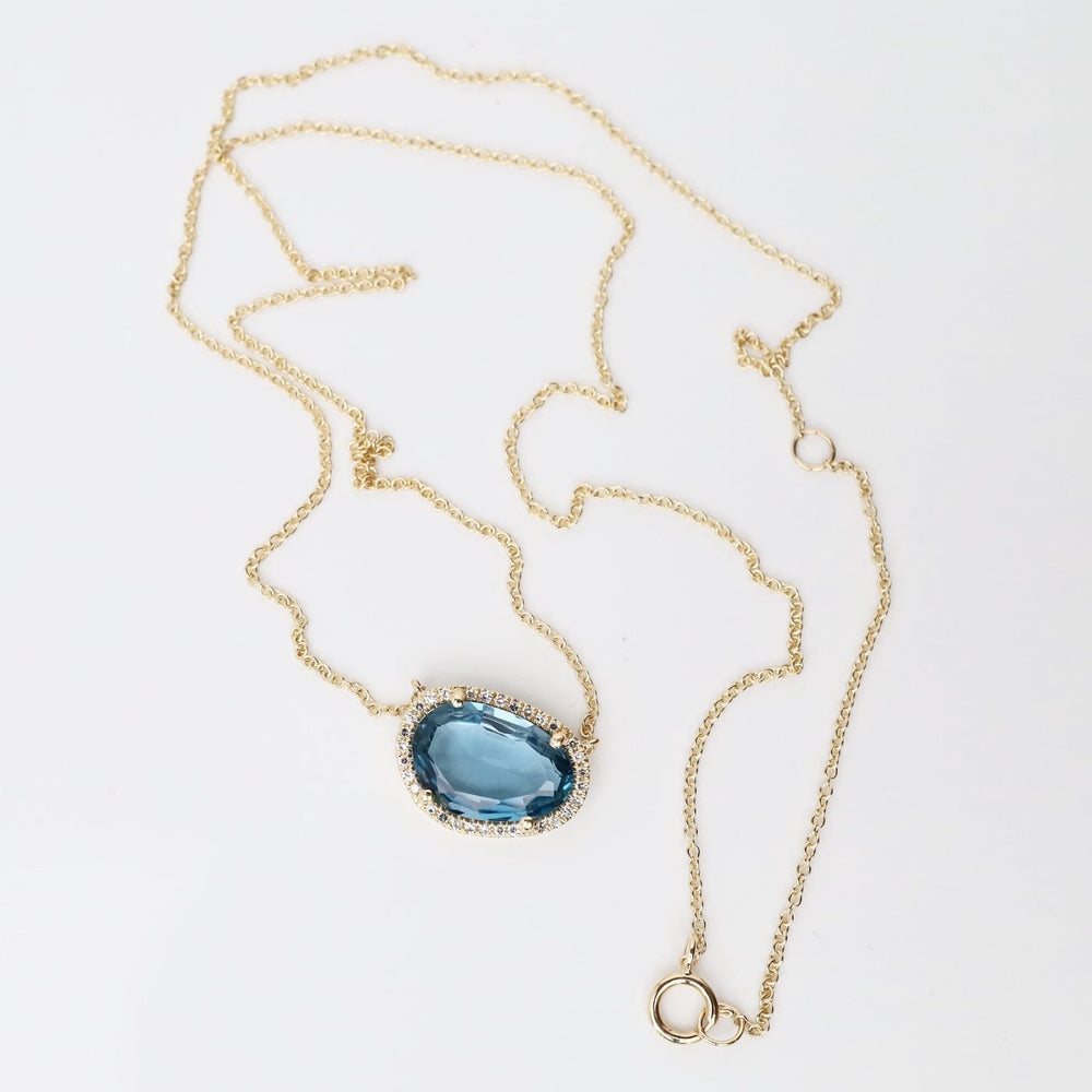 
                  
                    NKL-14K 14k Gold Organic Shaped London Blue Topaz Necklace
                  
                