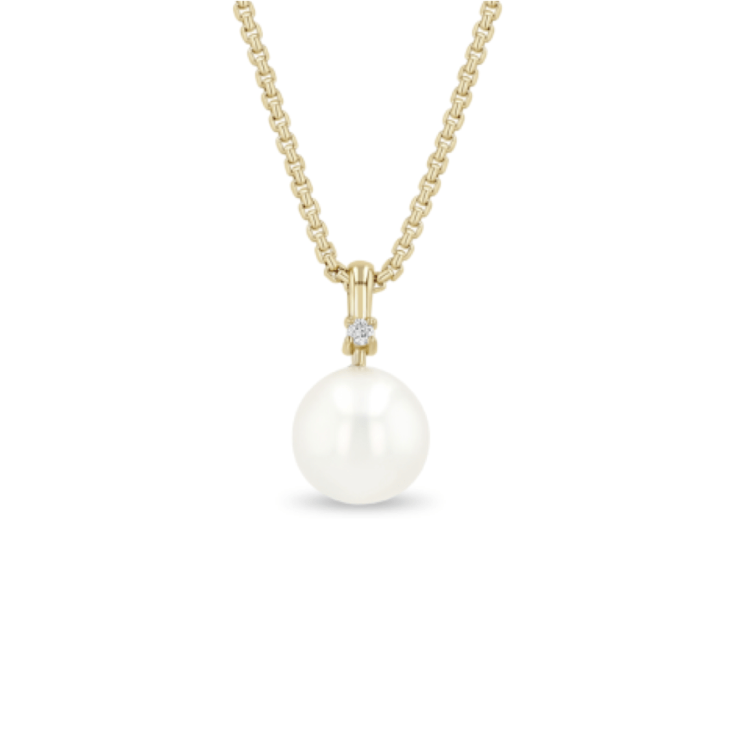 NKL-14K 14K Gold Pearl Necklace With a 8Mm White Cultured