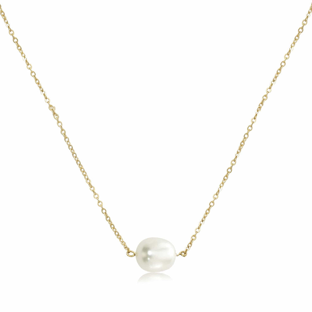 
                      
                        NKL-14K 14K Gold Simple Inline Pearl Necklace
                      
                    