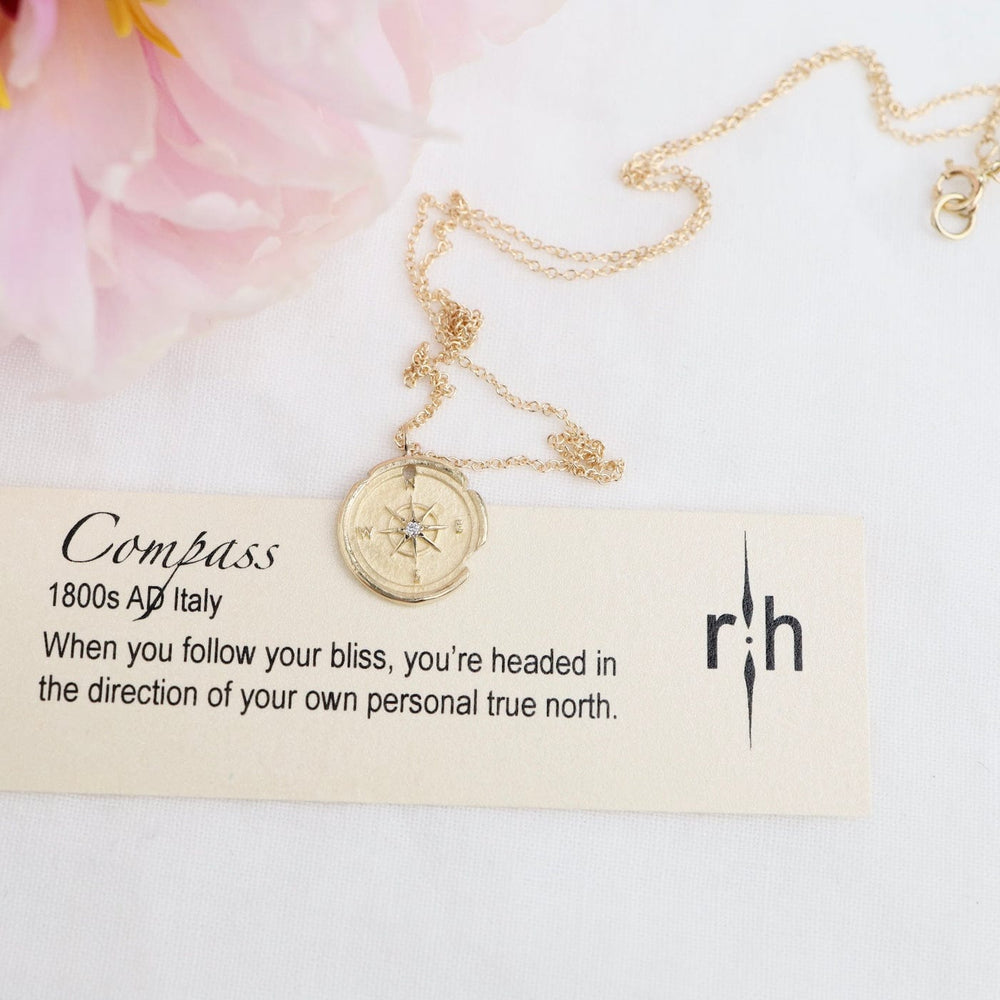 
                      
                        NKL-14K 14k Gold Small Compass Artifact Necklace
                      
                    