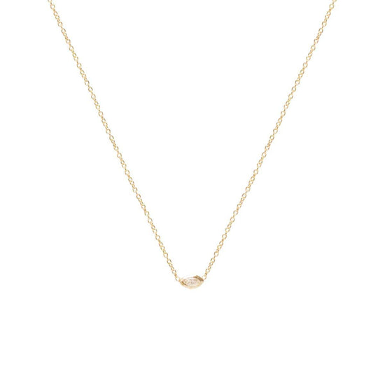 NKL-14K 14k Gold Small Marquise Diamond Necklace
