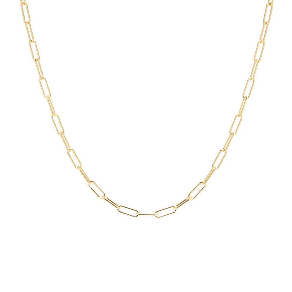 NKL-14K 14k Gold Small Paperclip Chain Necklace