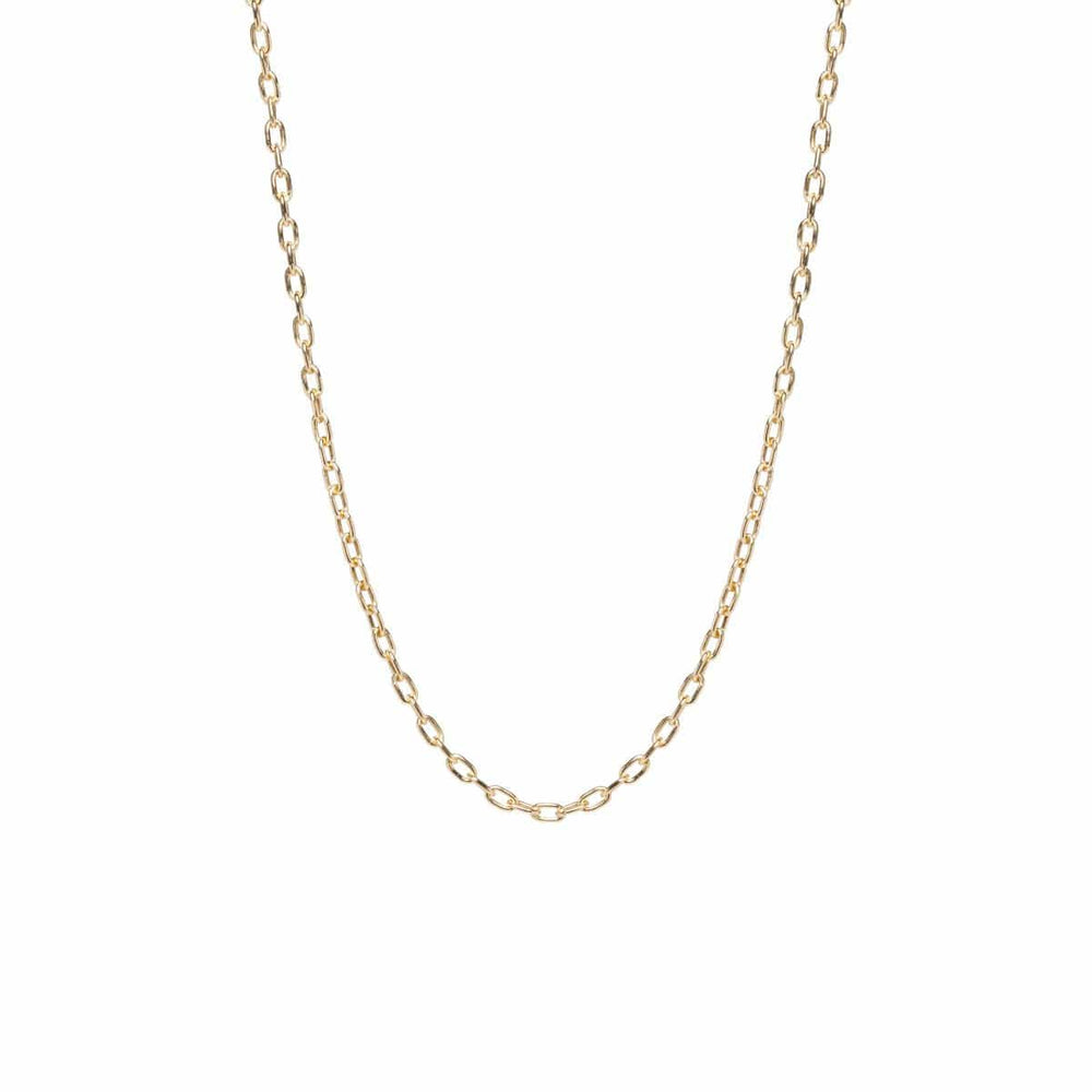 NKL-14K 14K Gold Small Square Oval Link Chain Necklace