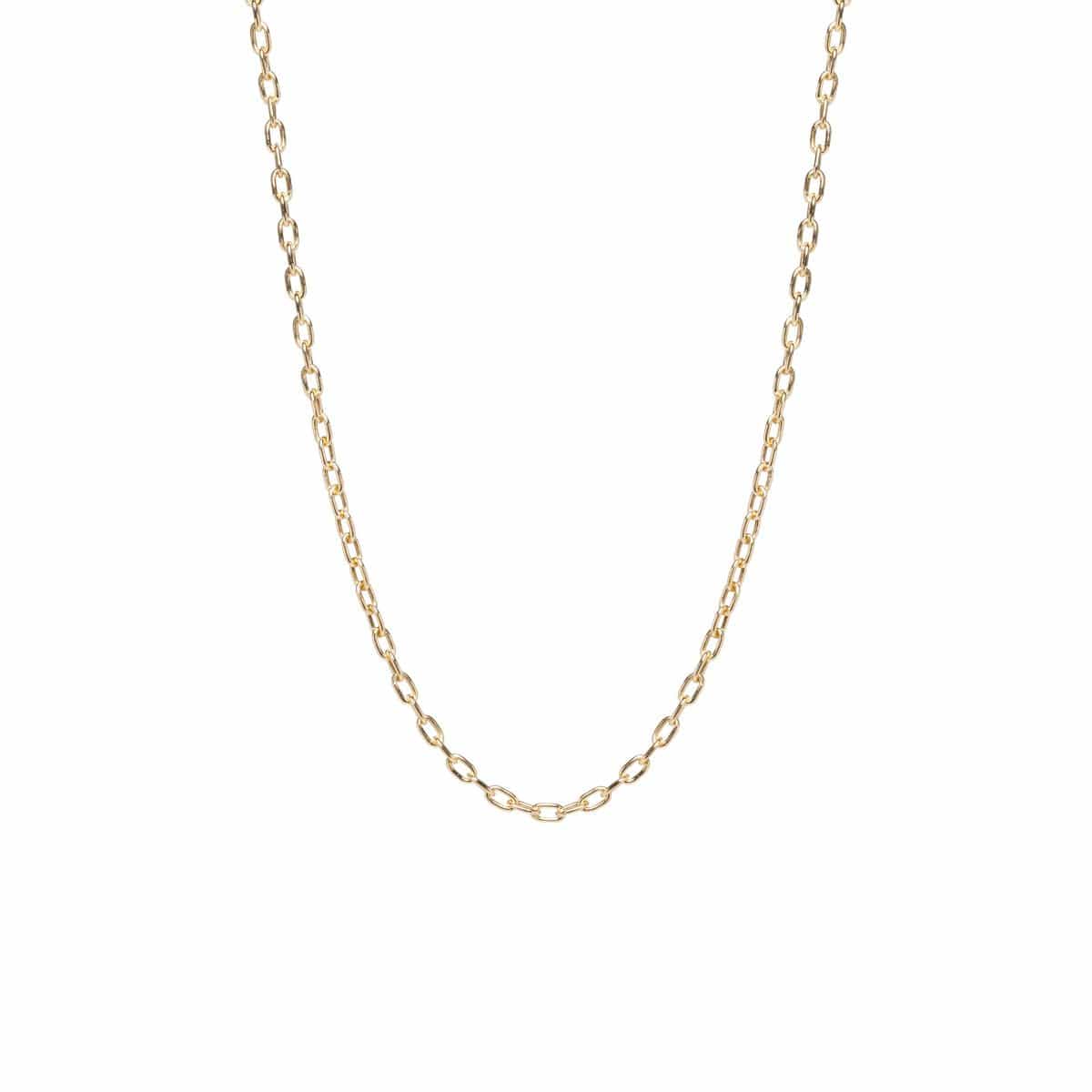 NKL-14K 14K Gold Small Square Oval Link Chain Necklace