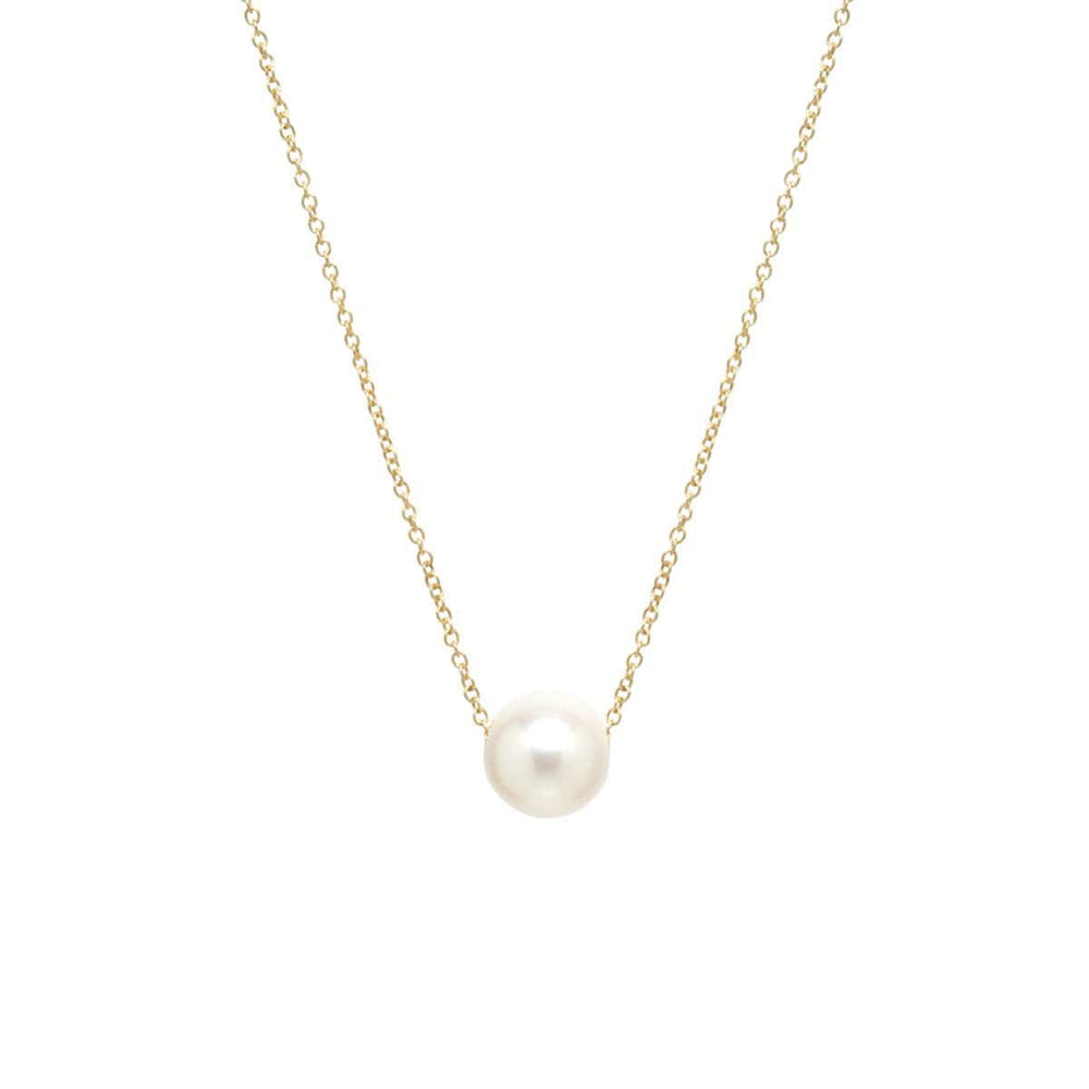 NKL-14K 14K Gold White Freshwater Cultured Pearl Choker