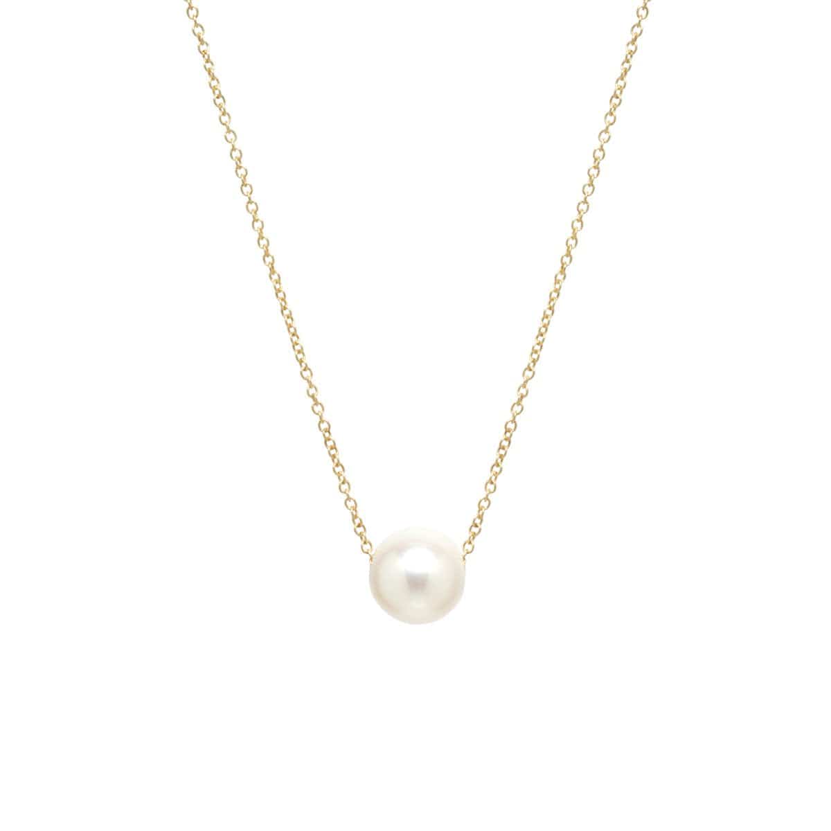 NKL-14K 14K Gold White Freshwater Cultured Pearl Choker