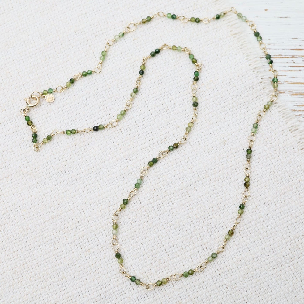 
                  
                    NKL-14K 14k Hand-Tied Natural Green Tourmaline Gemstone Necklace
                  
                