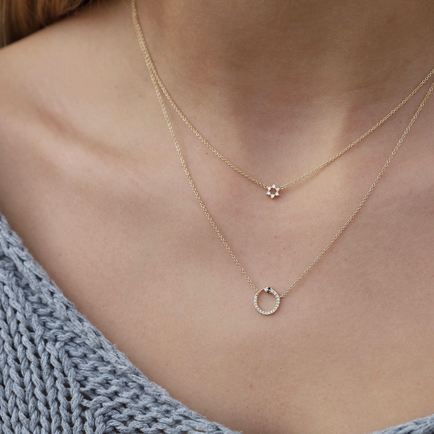 NKL-14K 14k Mini Star of David Necklace