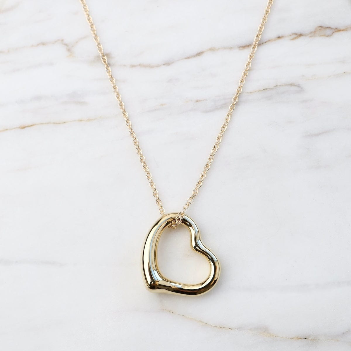 NKL-14K 14k Open Heart Pendant Necklace