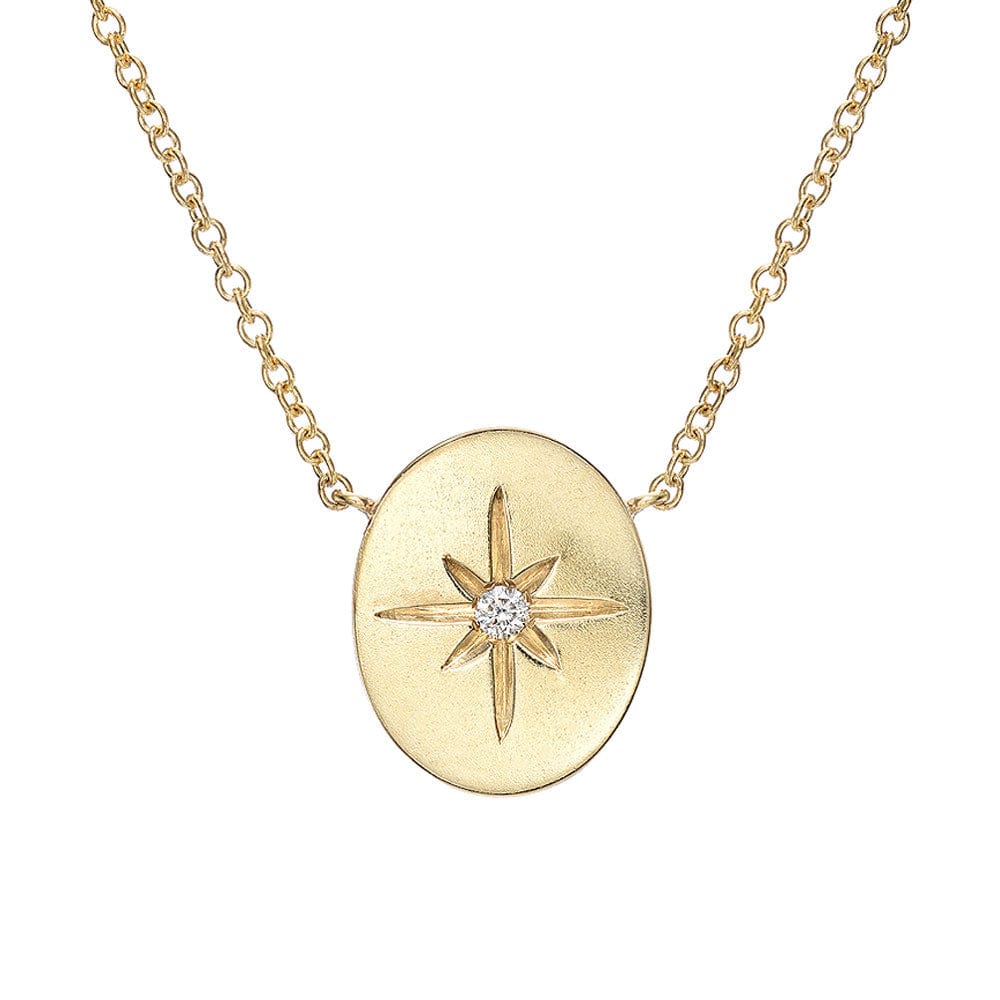 
                      
                        NKL-14K 14k Oval Disc Starburst Necklace
                      
                    