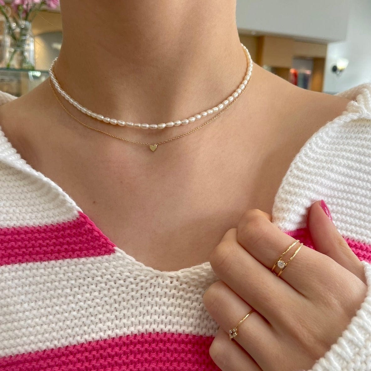 NKL-14K 14k Rice Pearl Necklace