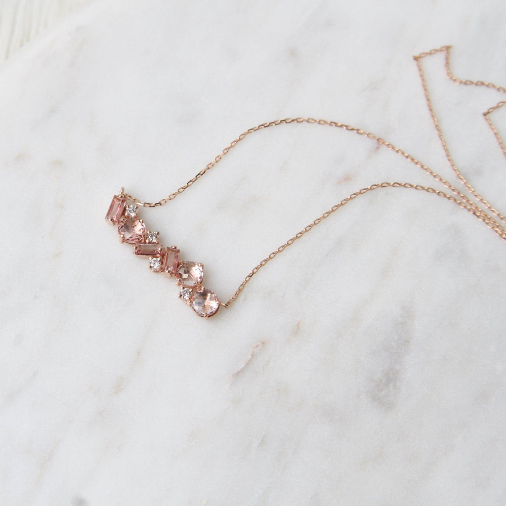 
                  
                    NKL-14K 14k Rose Gold Morganite Topaz Bar Necklace
                  
                