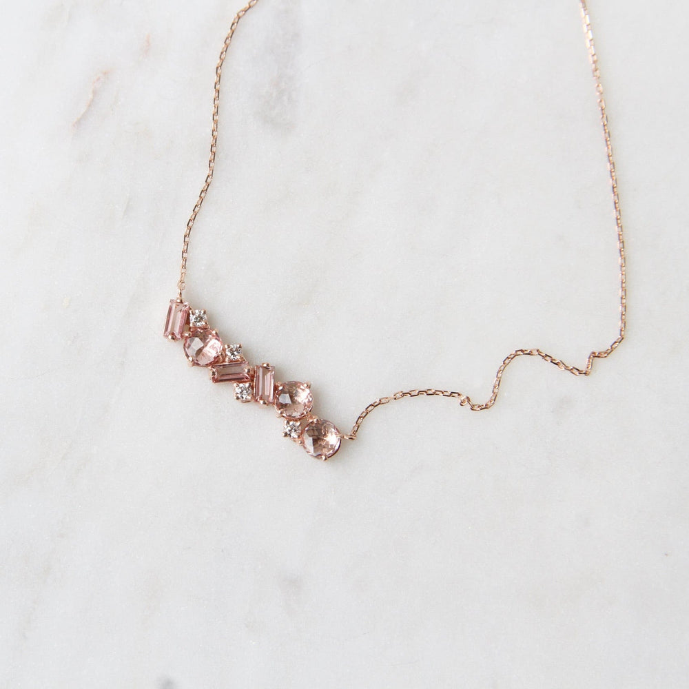 
                  
                    NKL-14K 14k Rose Gold Morganite Topaz Bar Necklace
                  
                