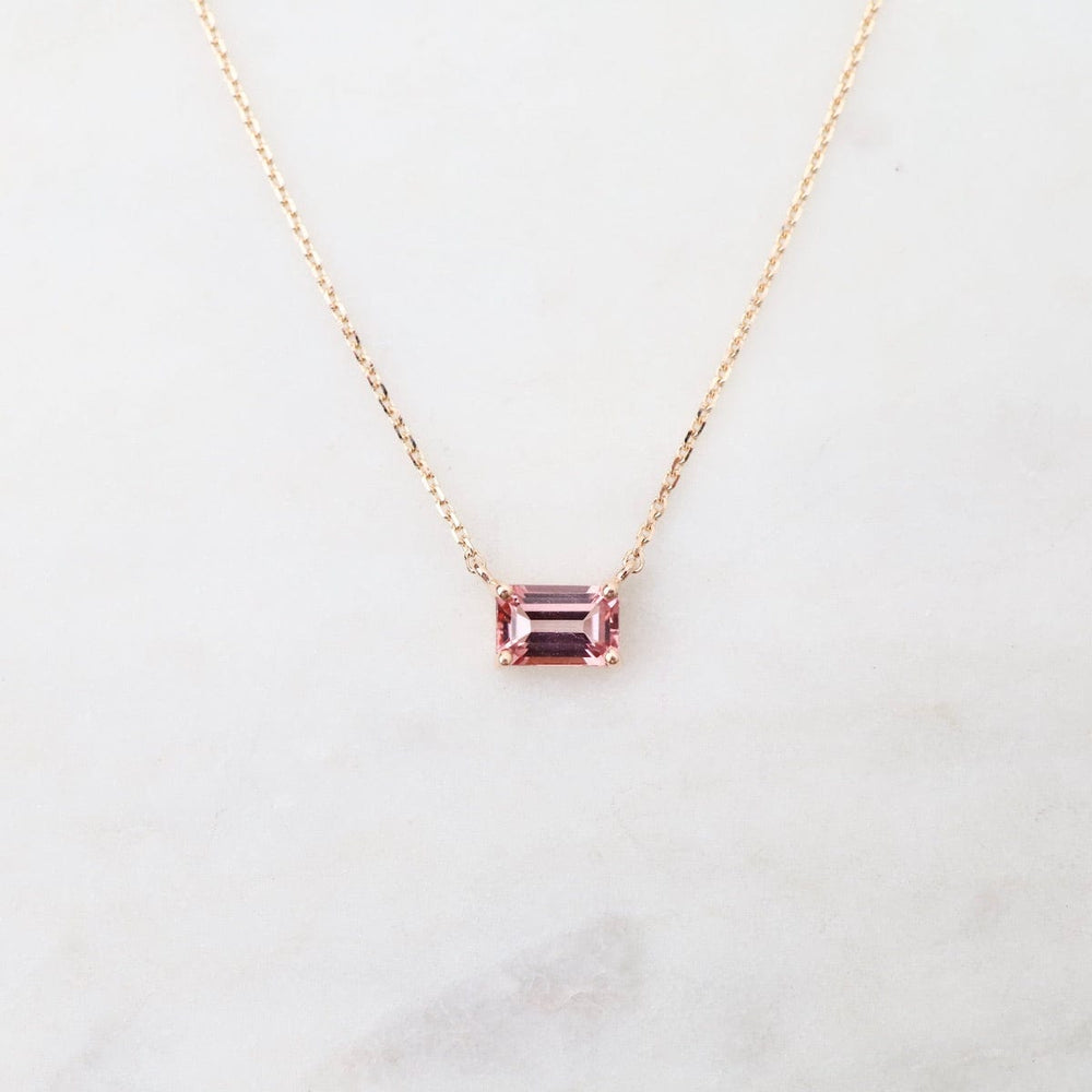 NKL-14K 14K Rose Gold Morganite Topaz Necklace