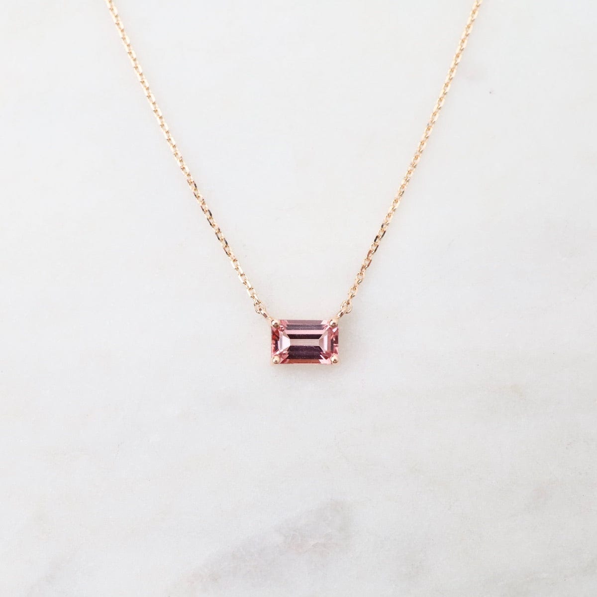 NKL-14K 14K Rose Gold Morganite Topaz Necklace