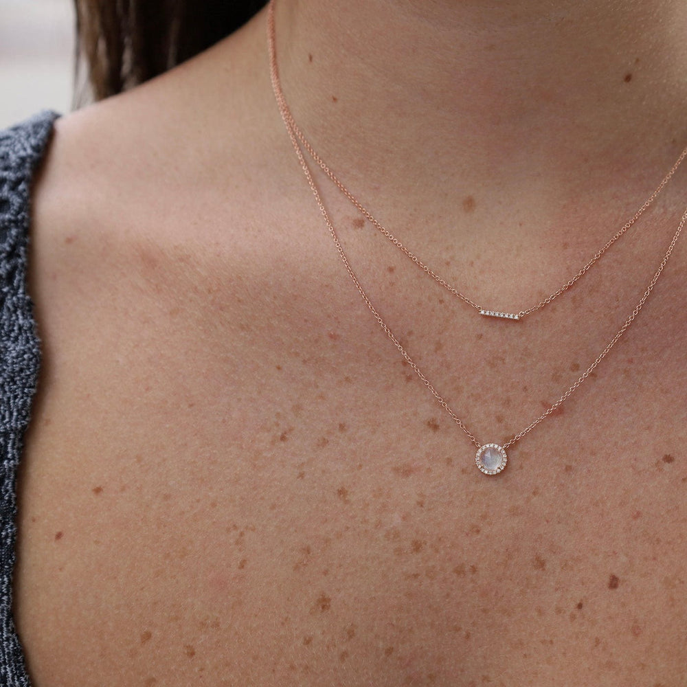 
                      
                        NKL-14K 14k Rose Gold Necklace with Rose-cut Rainbow Moonstone
                      
                    