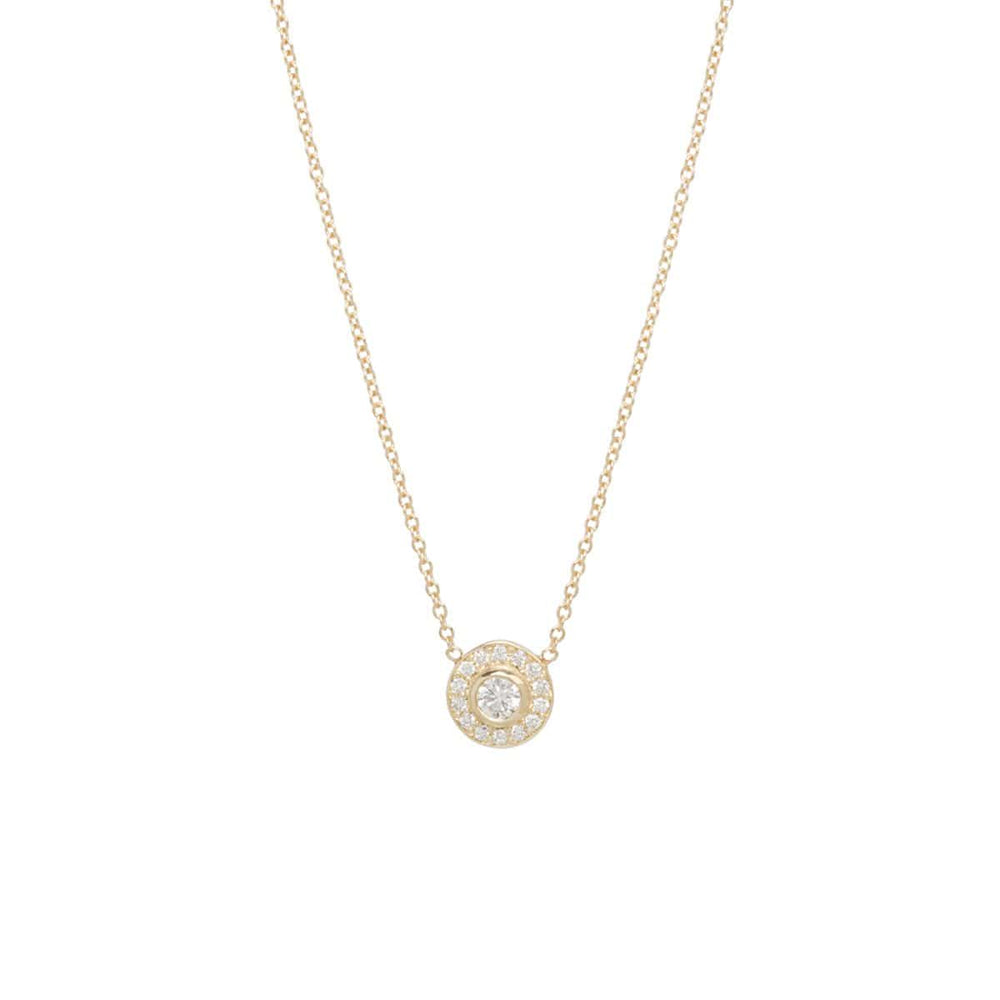 NKL-14K 14k Round Diamond Halo Necklace