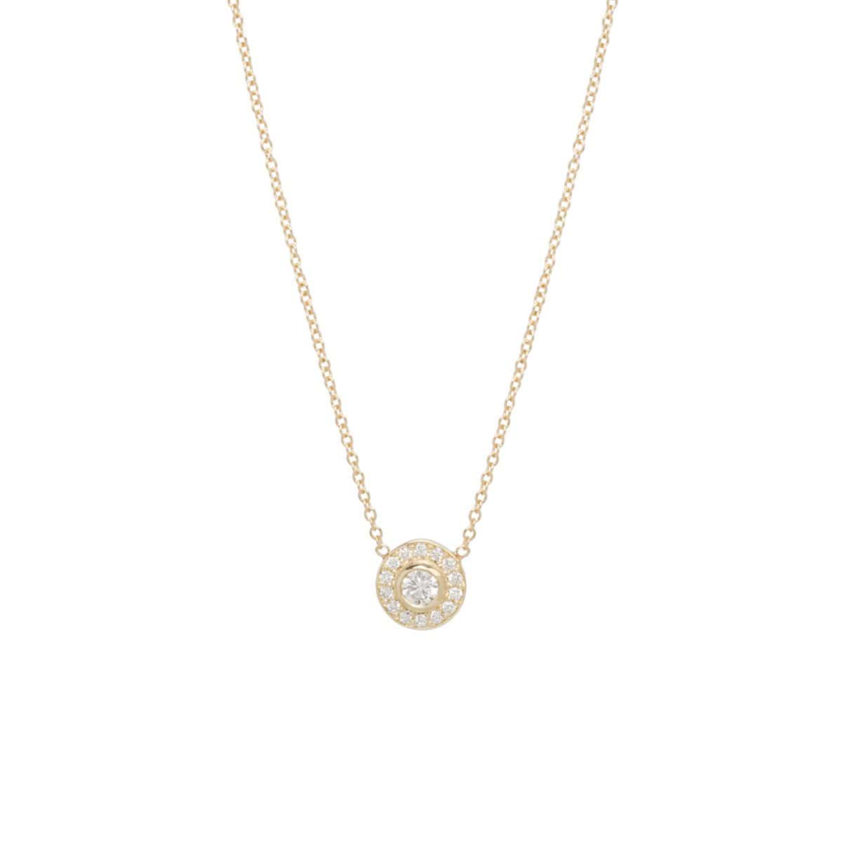 NKL-14K 14k Round Diamond Halo Necklace