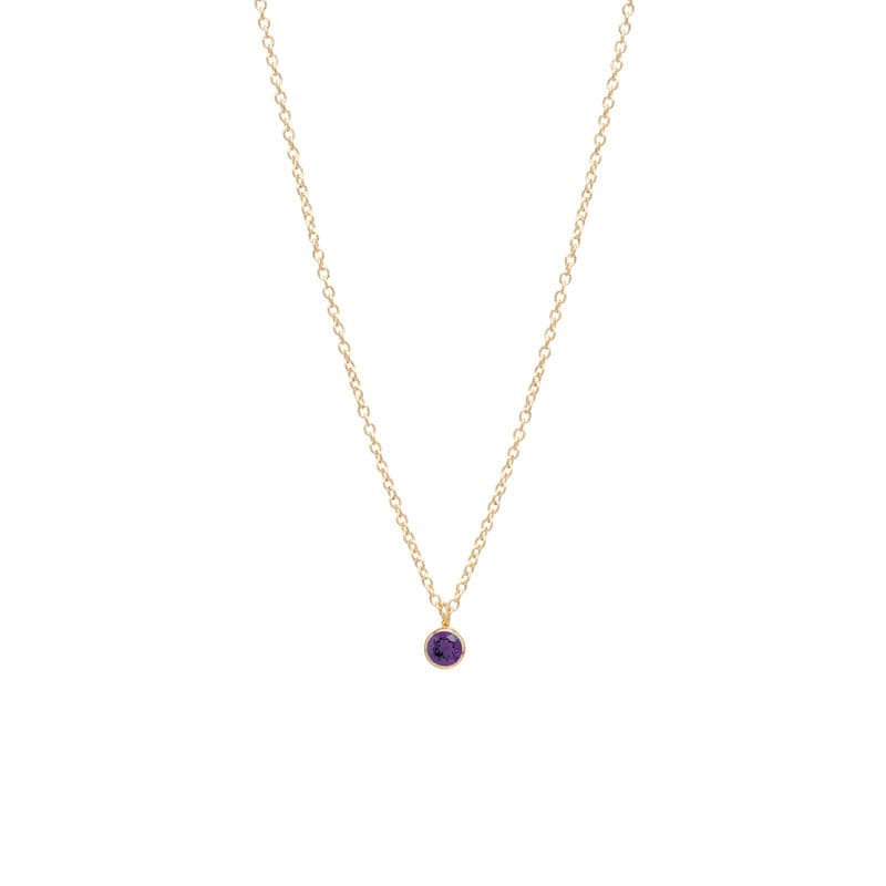 NKL-14K 14k Single 3mm Birthstone Pendant Necklace