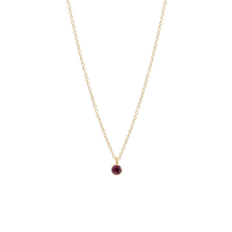 NKL-14K 14k Single 3mm Birthstone Pendant Necklace