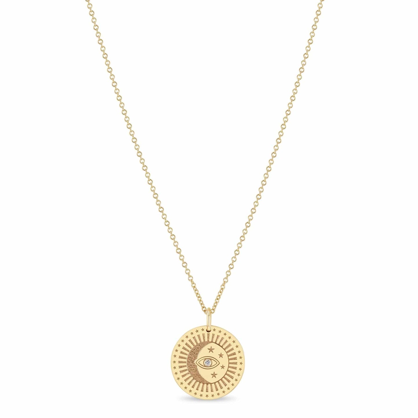 NKL-14K 14k Small Celestial Protection Medallion Necklace