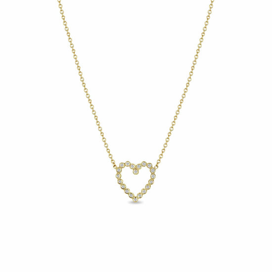 NKL-14K 14k Small Diamond Bezel Heart Necklace