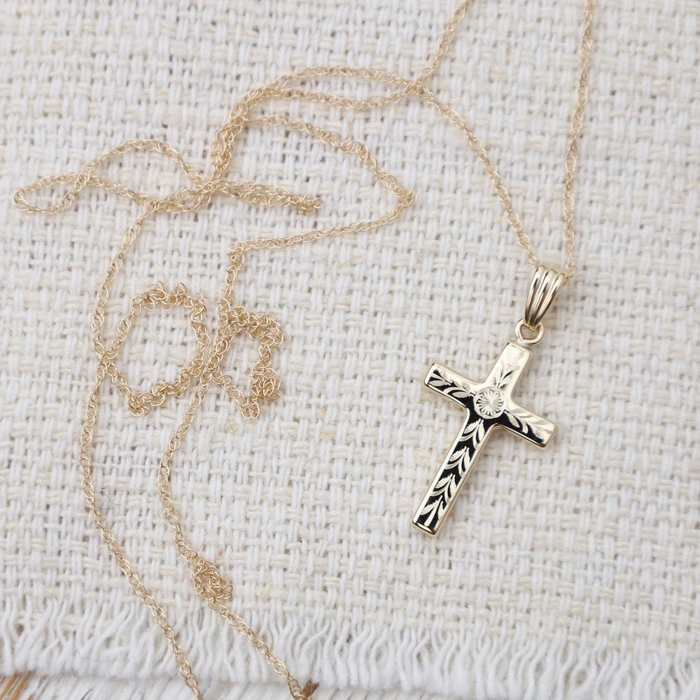 
                      
                        NKL-14K 14k Small Fancy English Cross Necklace
                      
                    