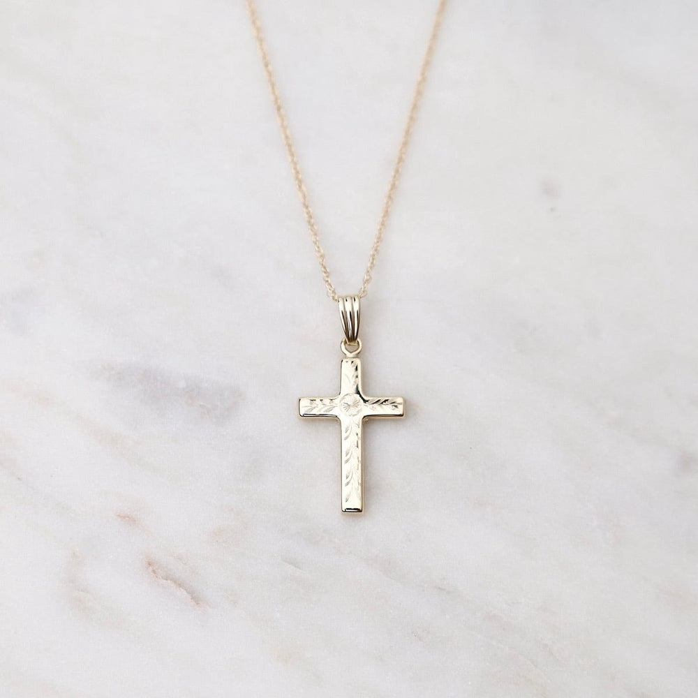 
                      
                        NKL-14K 14k Small Fancy English Cross Necklace
                      
                    