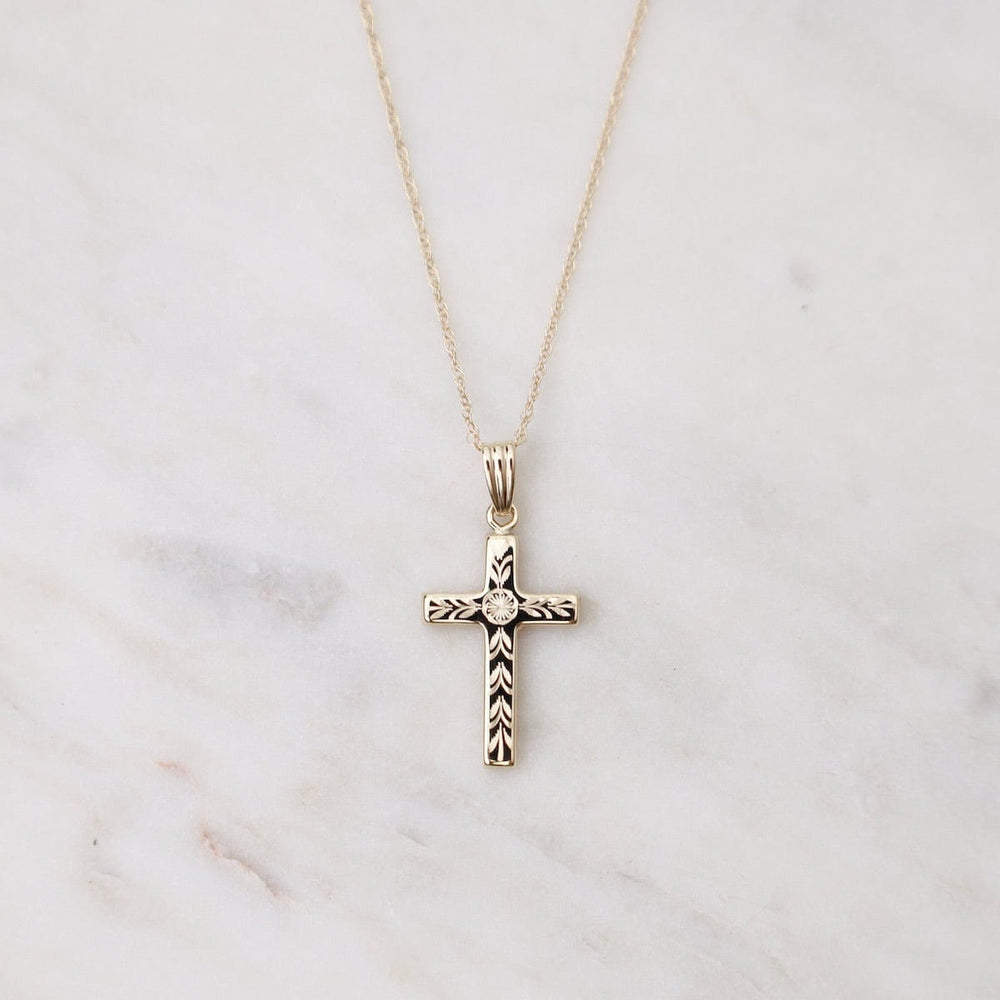 
                      
                        NKL-14K 14k Small Fancy English Cross Necklace
                      
                    