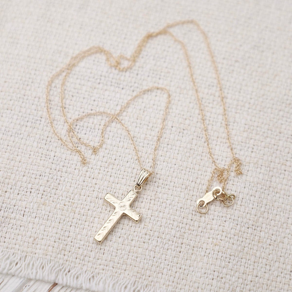 
                      
                        NKL-14K 14k Small Fancy English Cross Necklace
                      
                    