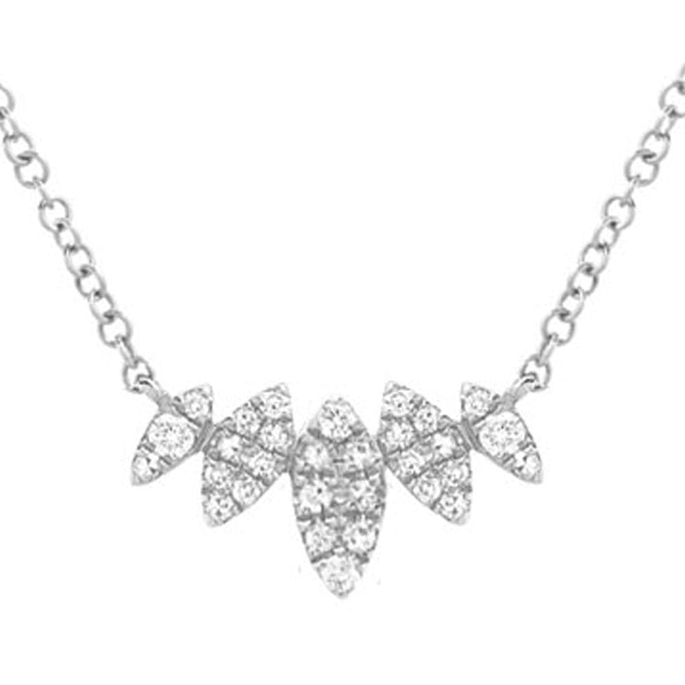 NKL-14K 14k Small Marquise Curve Necklace