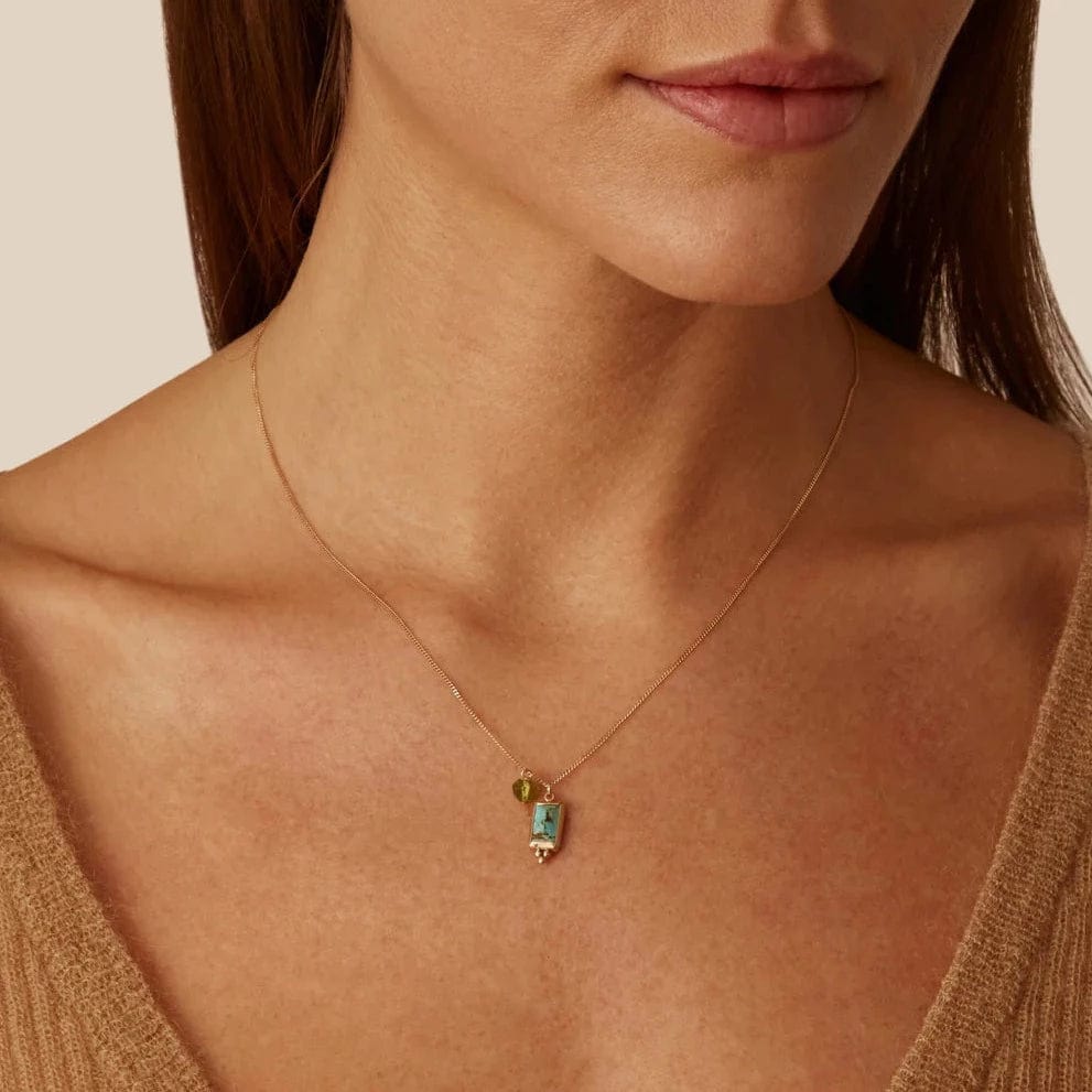 
                      
                        NKL-14K 14k Turquoise Windowpane Necklace
                      
                    