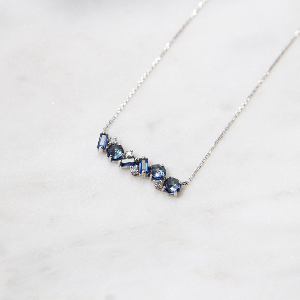 
                  
                    NKL-14K 14k White Gold English Blue Topaz Bar Necklace
                  
                