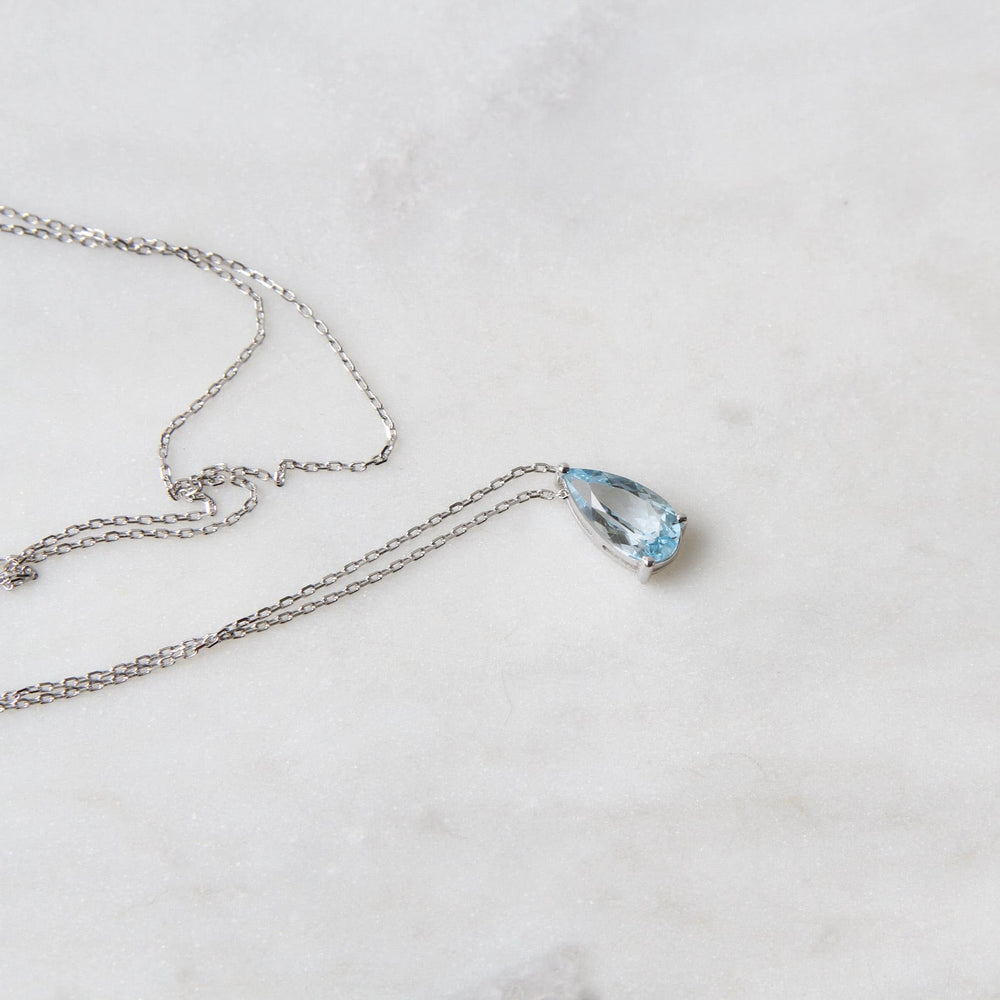 
                  
                    NKL-14K 14k White Gold Pear Shaped Blue Topaz Necklace
                  
                