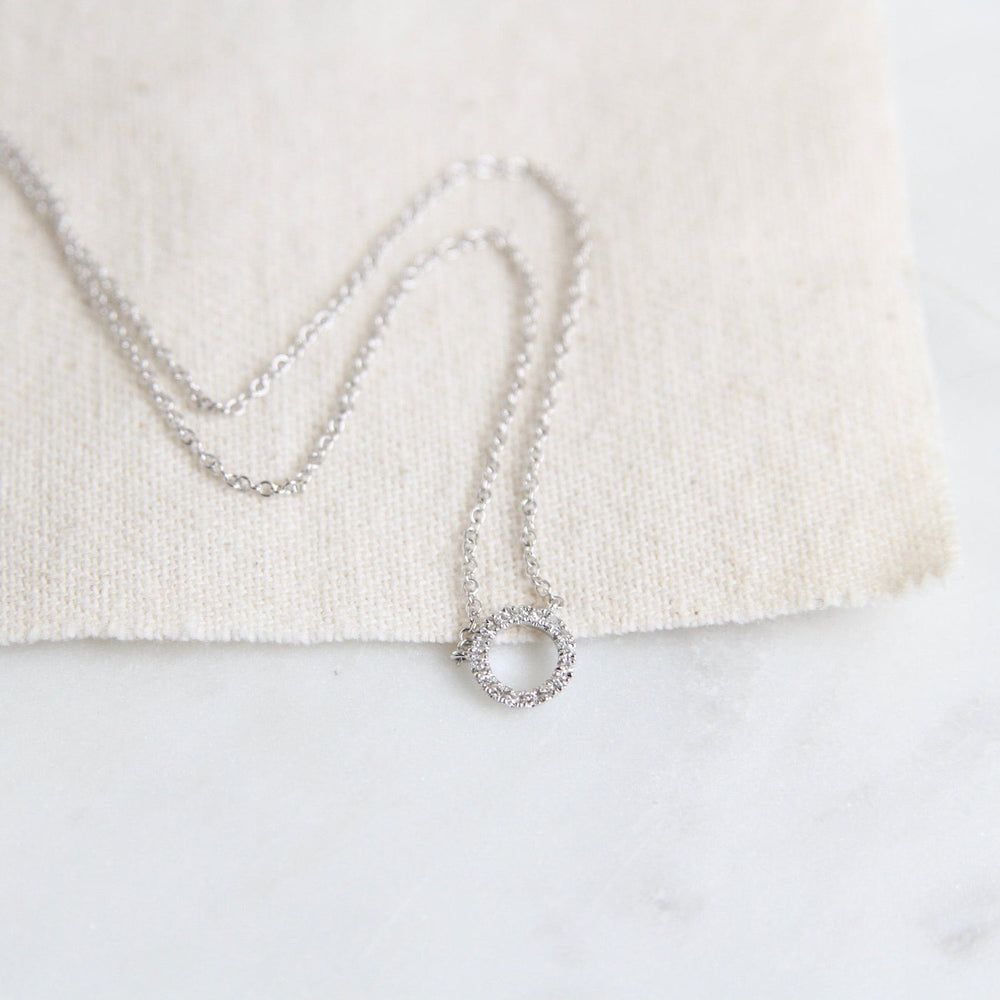 
                      
                        NKL-14K 14k White Gold Small Open Circle Necklace
                      
                    