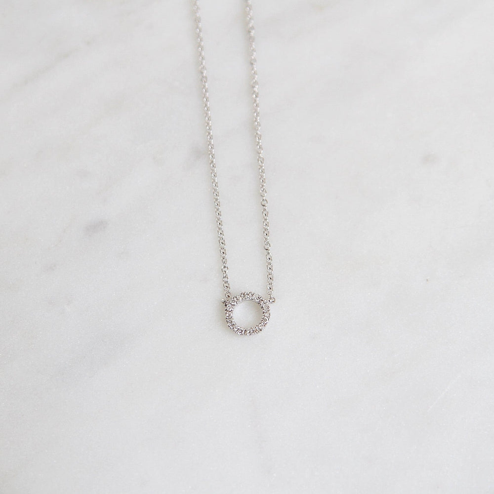 
                      
                        NKL-14K 14k White Gold Small Open Circle Necklace
                      
                    