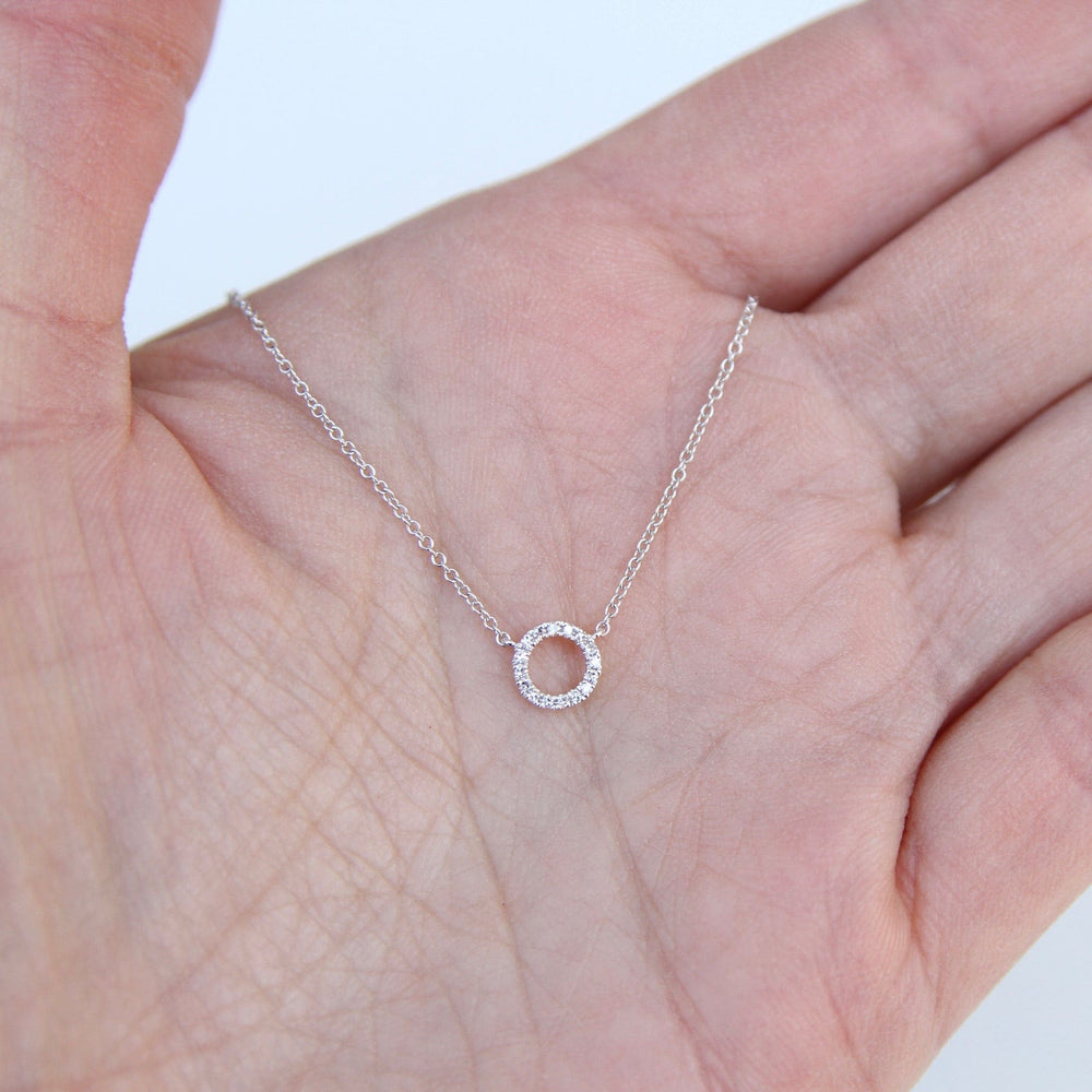 
                      
                        NKL-14K 14k White Gold Small Open Circle Necklace
                      
                    