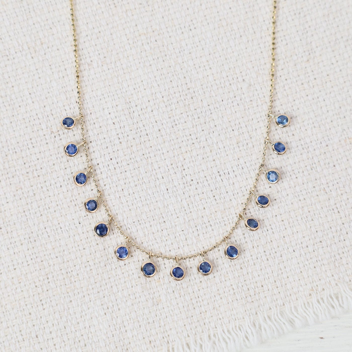 NKL-14K 14K Y  3Mm Sapphire Tiara Necklace